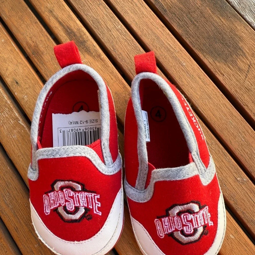 Ohio State Buckeyes Baby Shoes Infant Slip-On Sneakers Size 4
